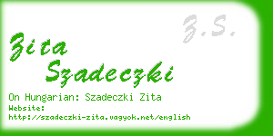 zita szadeczki business card